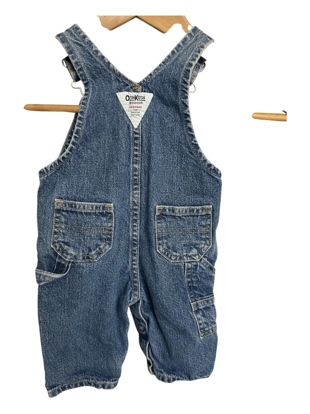 OshKosh B'gosh Vintage Denim Overalls in Blue- Excellent Condition, size 3-6M